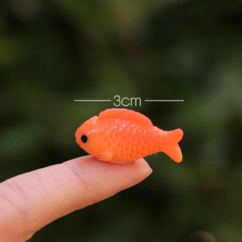 8pcs DIY Decorative Goldfish Lotus Figurines Red Fish Miniature