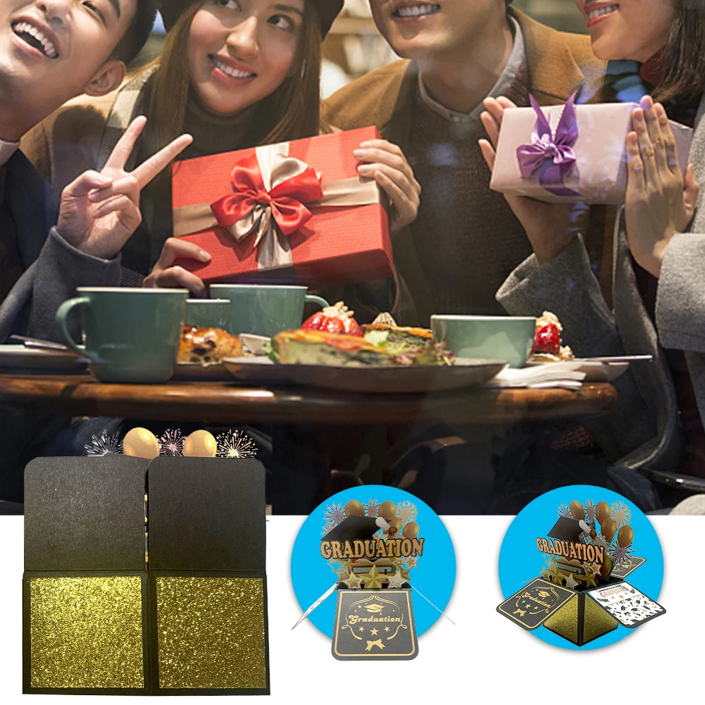 Party Invitation Card Message Greeting Gift Brother Daughter Graduation Card Note Hats Envelope High School 3D Stereoscopic Gift