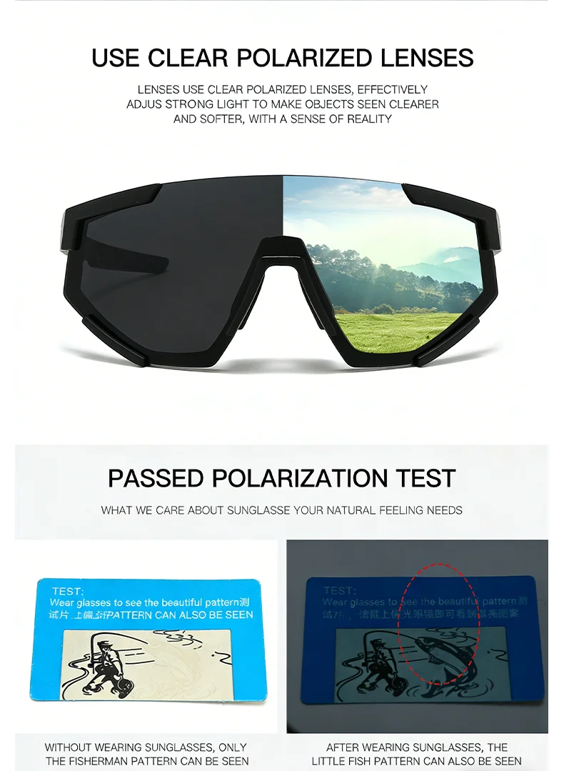 Neue grenzüberschreitende europäische und amerikanische Mode, einteilig, großer Rahmen, Outdoor-Radsport, schillernde Sonnenbrille 3267 – Detail 8