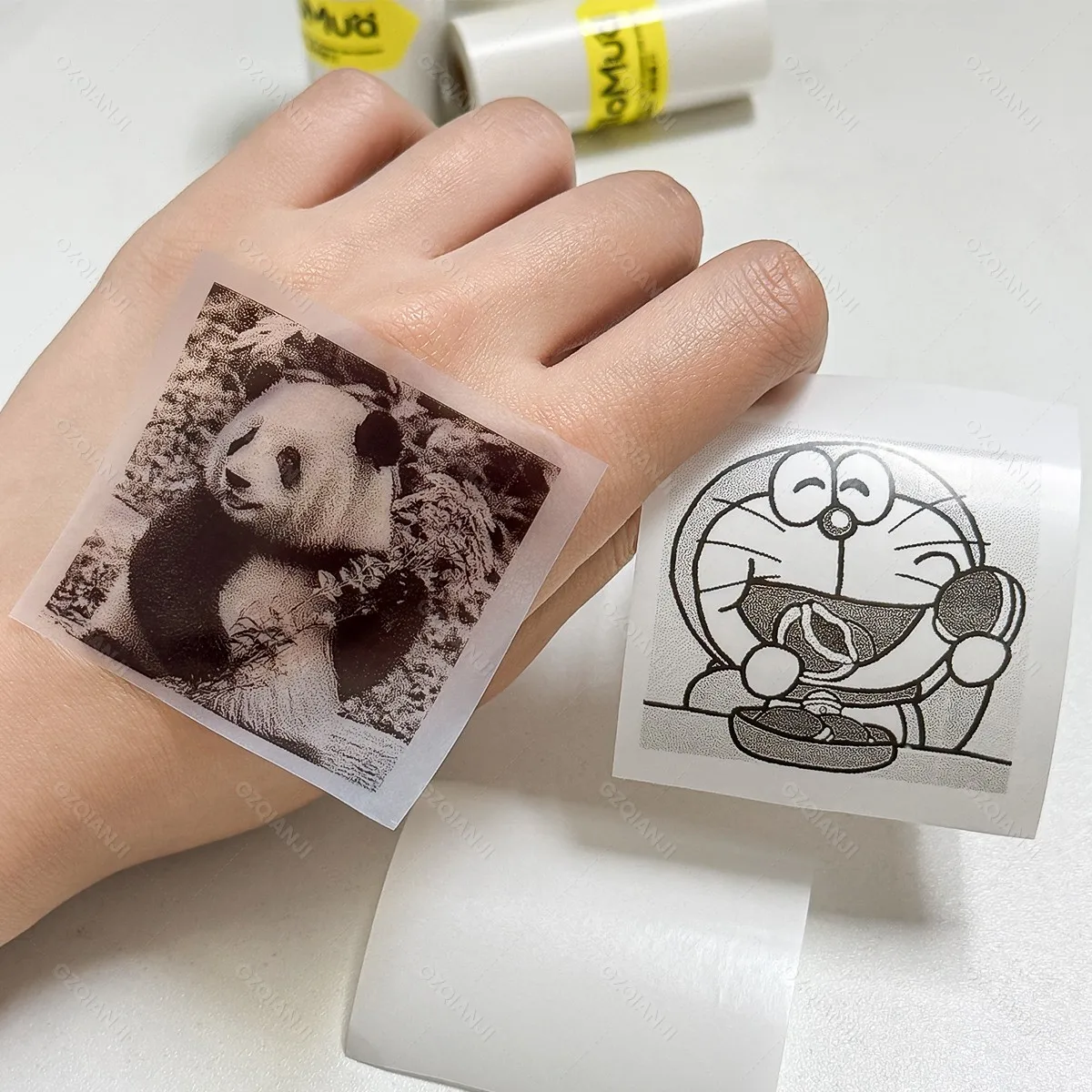 57mm 투명 스티커 사진 용지 미니 휴대용 무선 영수증 프린터 HD 인쇄용 투명 자체 접착 열전사 용지