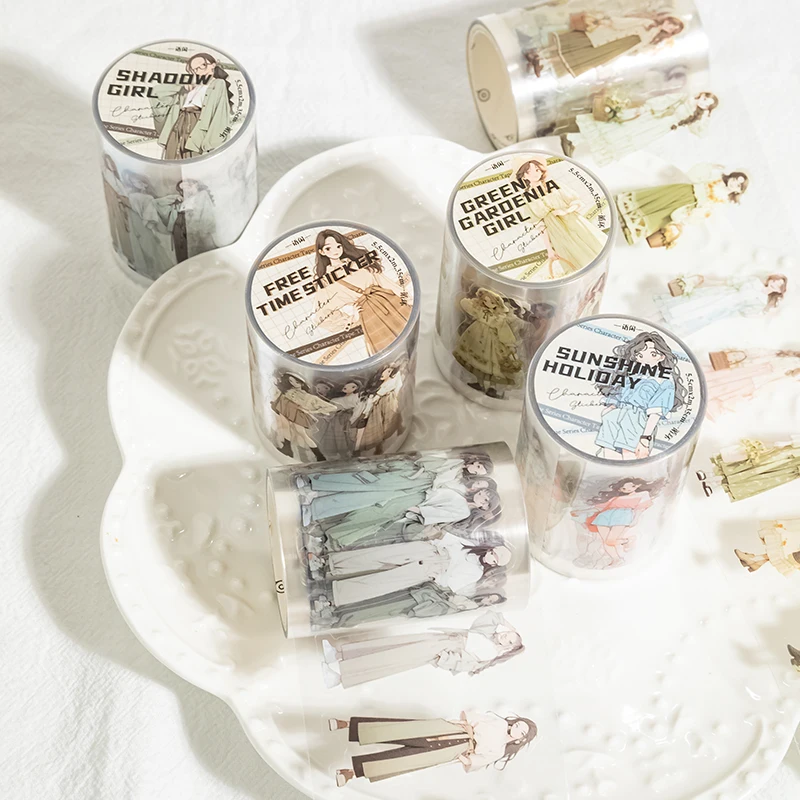 얕은 언어 문자 시리즈, 레트로 크리에이티브 장식, DIY pet 테이프, 8 팩/로트