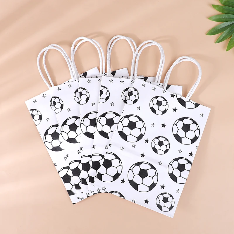 5/10Pcs Fußball Geschenk Taschen Kinder Jungen Sport Thema Geburtstag Party Favors Liefert Kraft Papier Fußball Süßigkeiten Snack verpackung Taschen – Detail 9