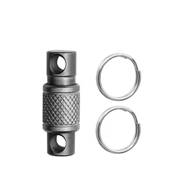 Titanium Alloy Quick Release Double Head Keychain with Removable Mountaineering Buckle (Silvery)