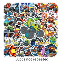50pcs Blaze Monster Machines Waterproof Cartoon Sticker Set for Luggage, Scooters, and Tablets (50pcs)