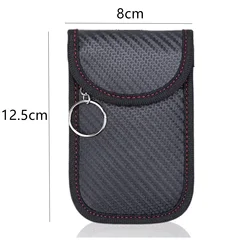 RFID Signal Blocking Faraday Pouch for Keyless Car Keys - Anti - Theft Radiation Protection (Black)