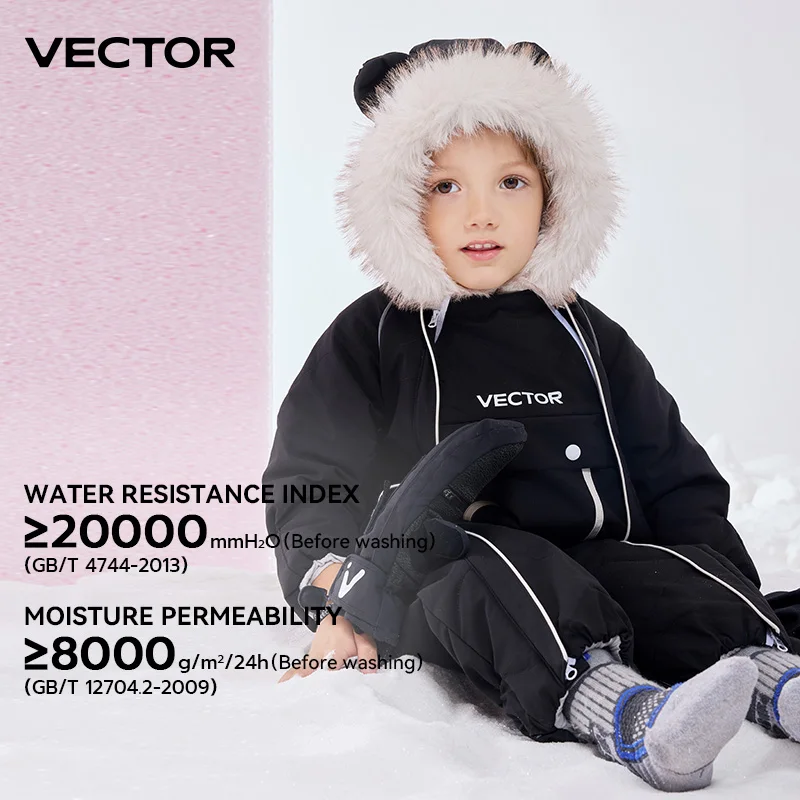 VECTOR Children Ski Jumpsuit Winter Snowboard Jacket Boys and Girls Outdoor Snow Suits Warm Waterproof Kids Ski Jacket