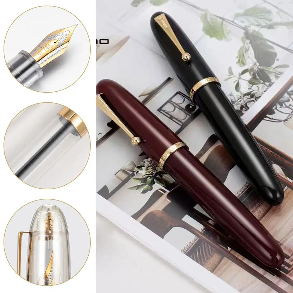 

Jinhao 9019 Fountain Pen Resin Practice Calligraphy Ink Nib Bag Business Stationery Pen Supplies EF/F/M Office Replaceable H6V0