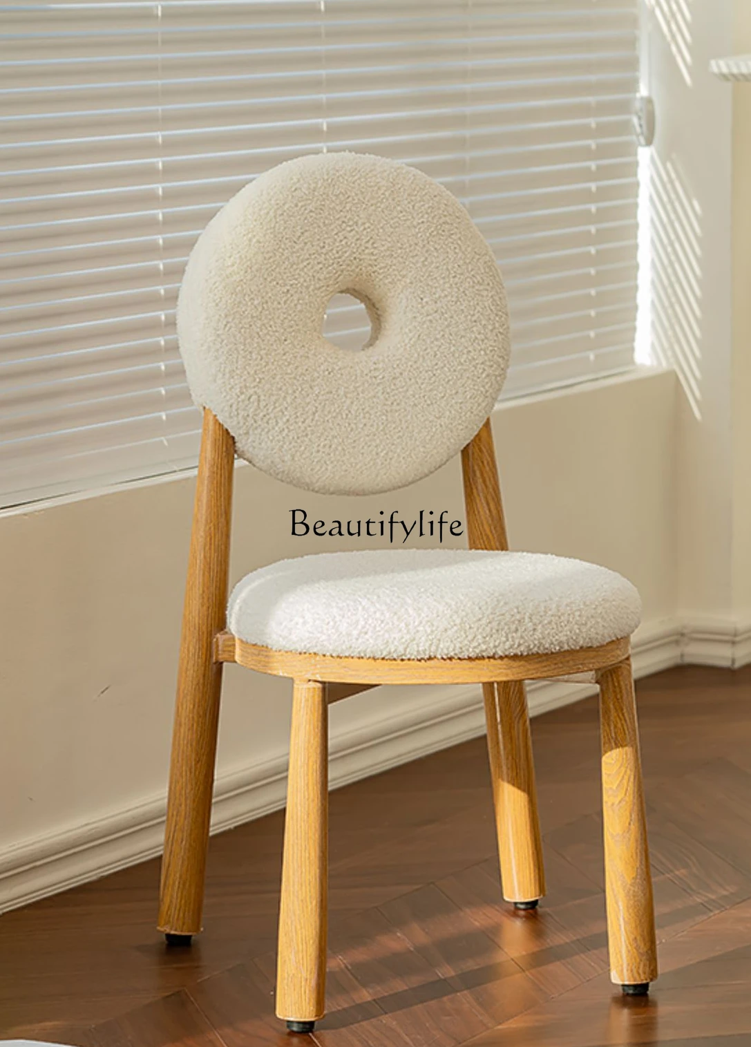 

Bedroom Cream Style Dressing Stool Dining Chair Lambswool Chair