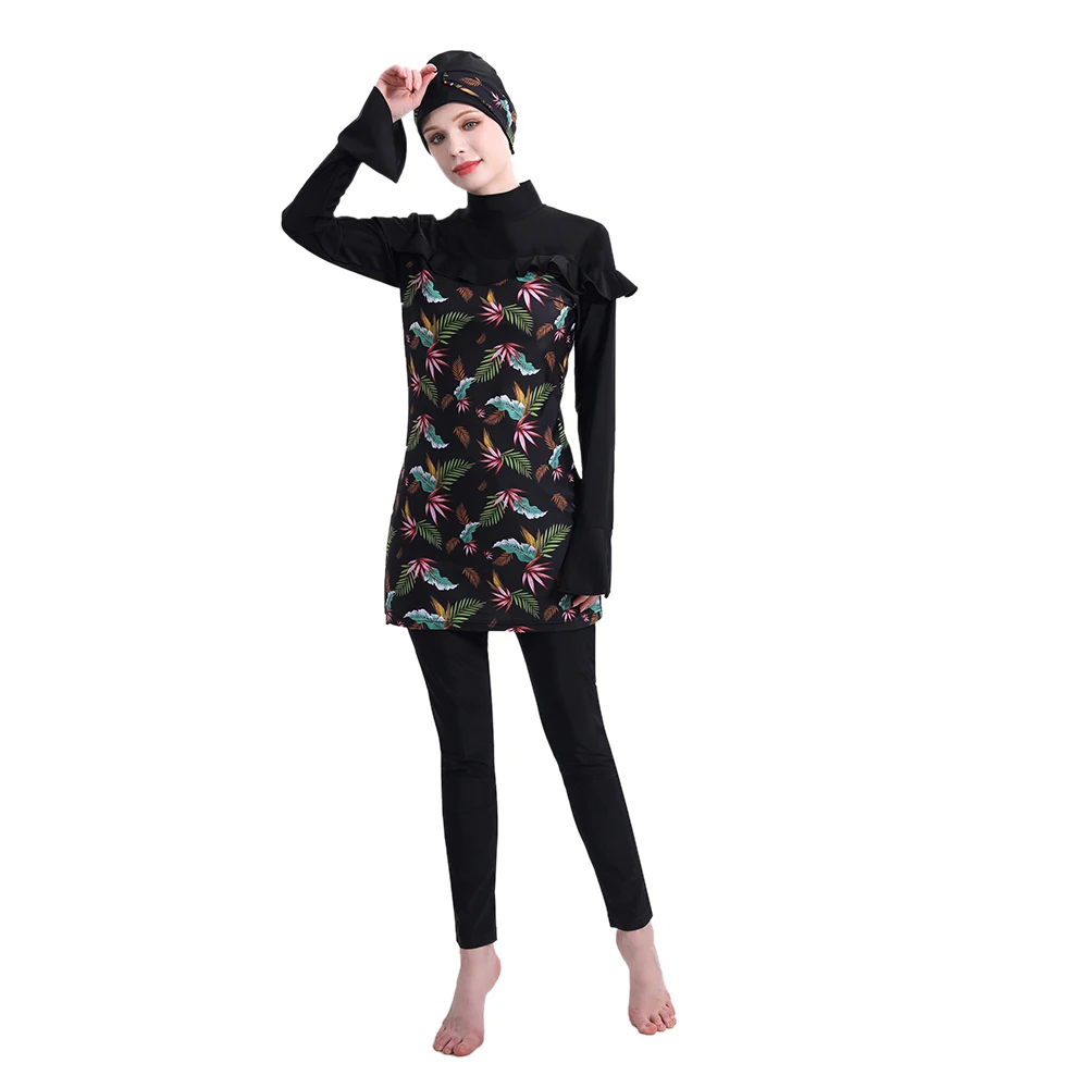 

Muslim Swimwear Women 2022 Long Swiming Suits Hijab Modest Swimsuit Burkini Islamique Femme Musulmane Plain Conservative Clothes