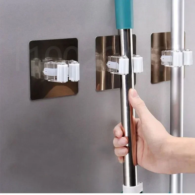 Description Picture 5 of item1-10PCS Adhesive Multi-Purpose Hooks Wall Mounted Mop Organizer Holder RackBrush Broom Hanger Hook Kitchen Bathroom Strong Hooks