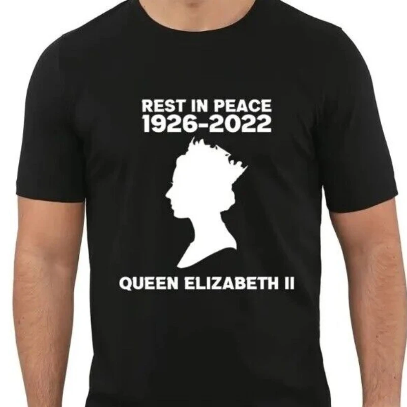 

Rest In Peace Her Majesty Queen Elizabeth II T Shirt New 100% Cotton Short Sleeve O-Neck T-shirt Casual Mens Top