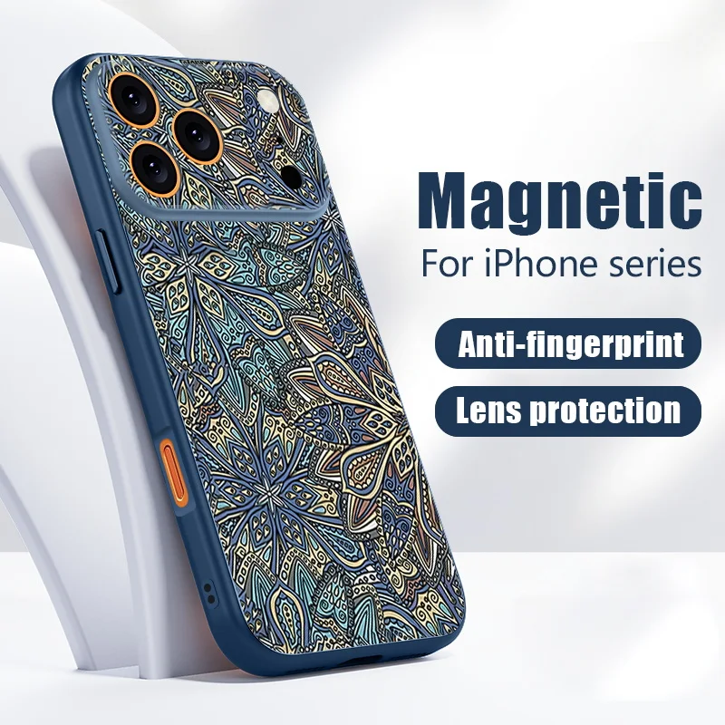 Vibrant Mandala Floral Magnetic Phone Case - Hybrid Matte Cover