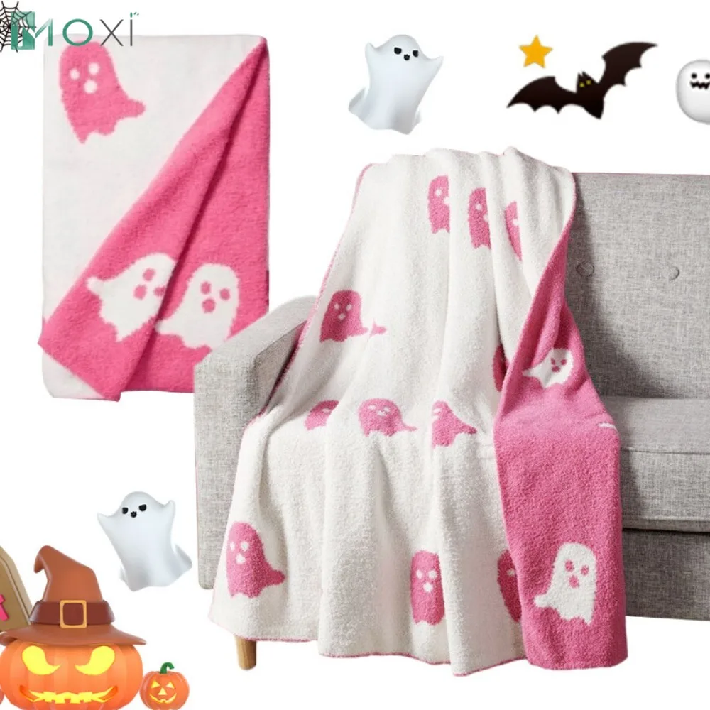 PinkGhostBlanketsHalloweenFlannelBlanketThrowsTableclothTable
