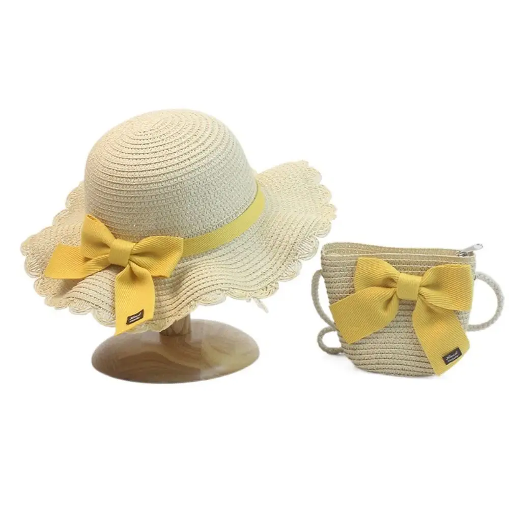 Girl Gift  Handbag UV Protection Ribbon Bow Summer Korean Style Girl Cap Sun Visor Hat Same Style Bags Children Straw Hat - 5