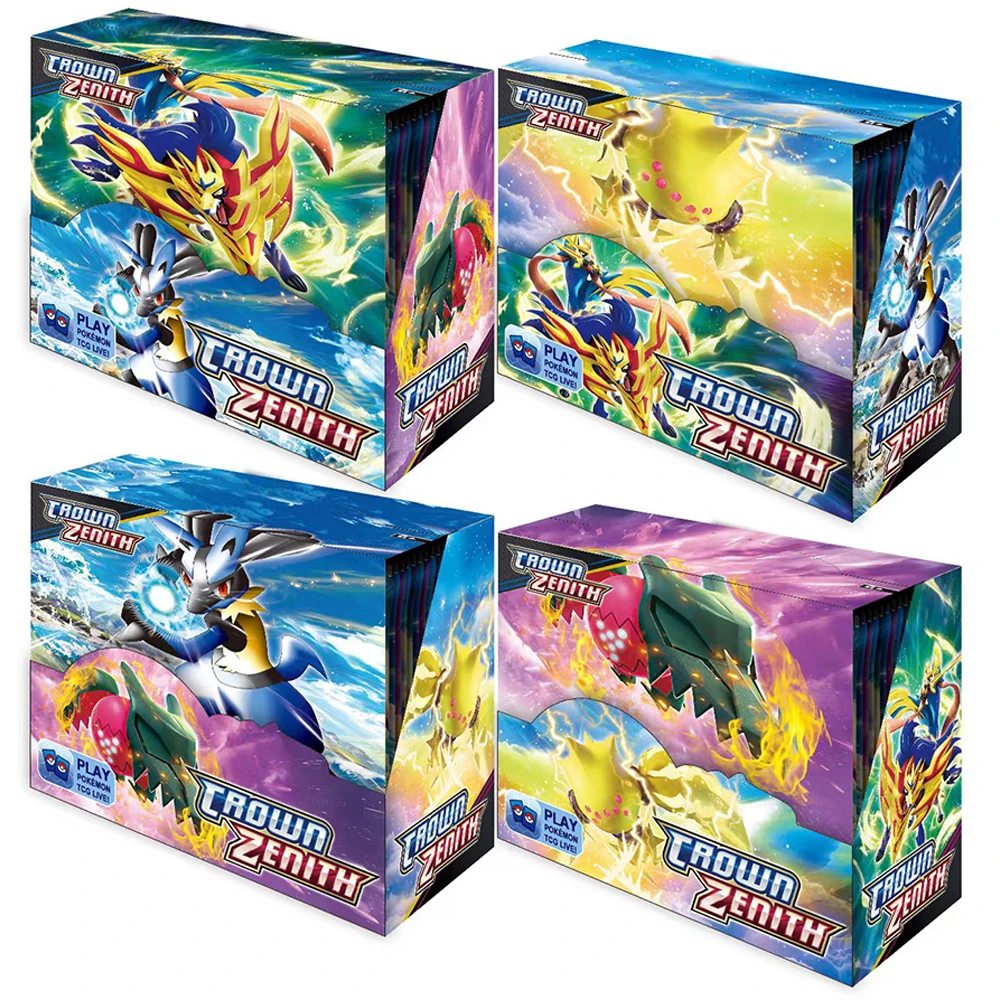 

2023 Anime Pokemon Cards 360Pcs/box CROWN ZENITH Evolutions Shining Fates English Pokémon Pikachu Game Card for Children Toys
