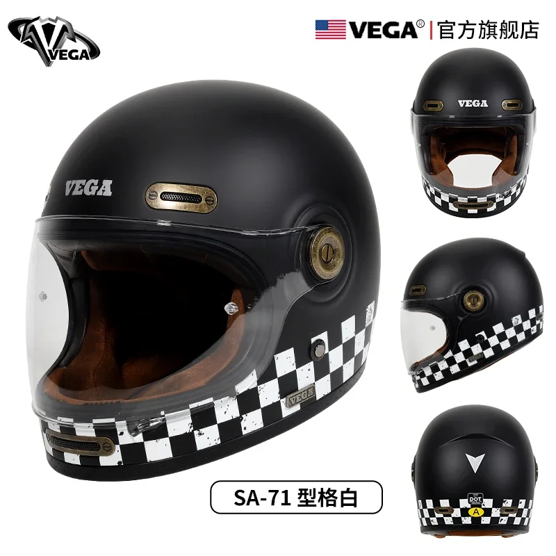 VEGA Original Motorcycle Helmet DOT ECE Certification Retro Full