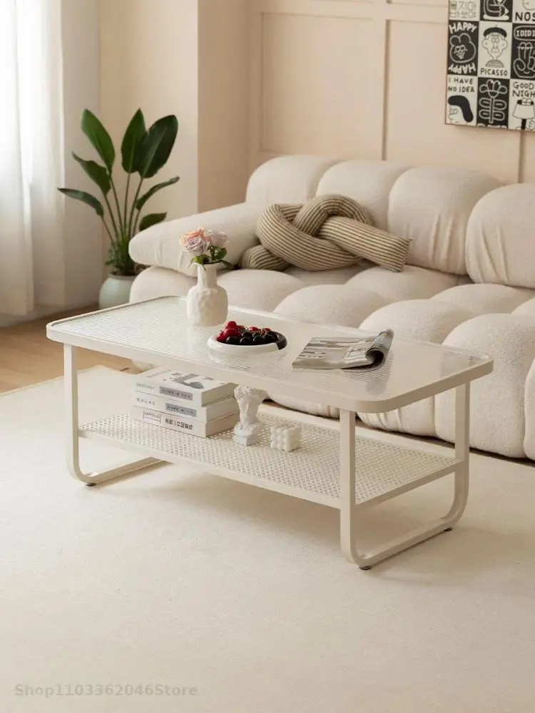 Coffee Table Living Room Household Small Apartment Modern Simple Sofa Double-layer Tea Table Tempered Glass