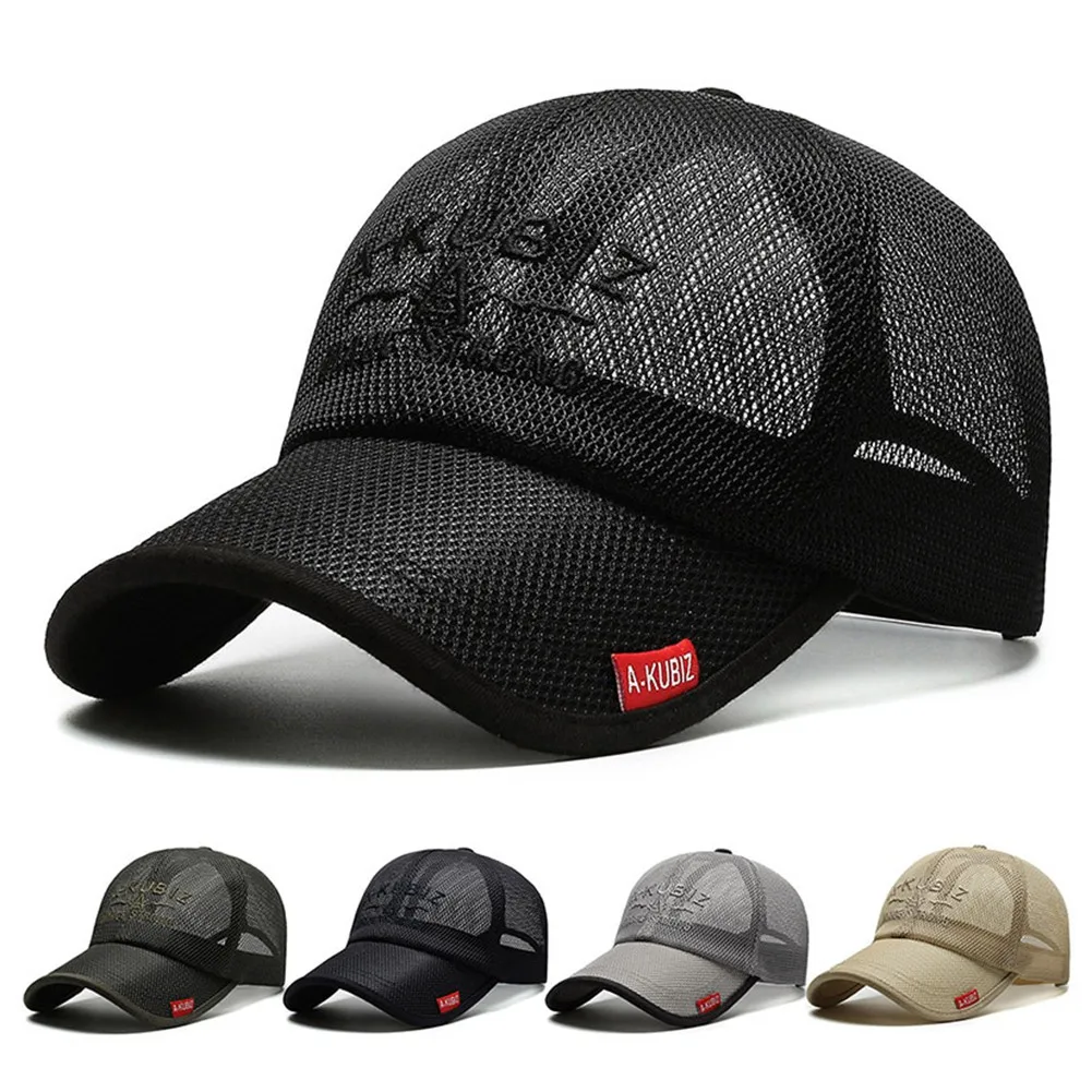 Fashion Embroidered Summer Hats Men Women Mesh Baseball Caps Adjustable Visor Hat Outdoor Embroidered Letter Sun Protection Hat
