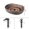 ZAPPO Wood Colored Ceramics Bathroom Sink Vessel Sink for Bathroom  Above Counter Ceramic Bathroom Vanity Vessel Sink Bowl 6