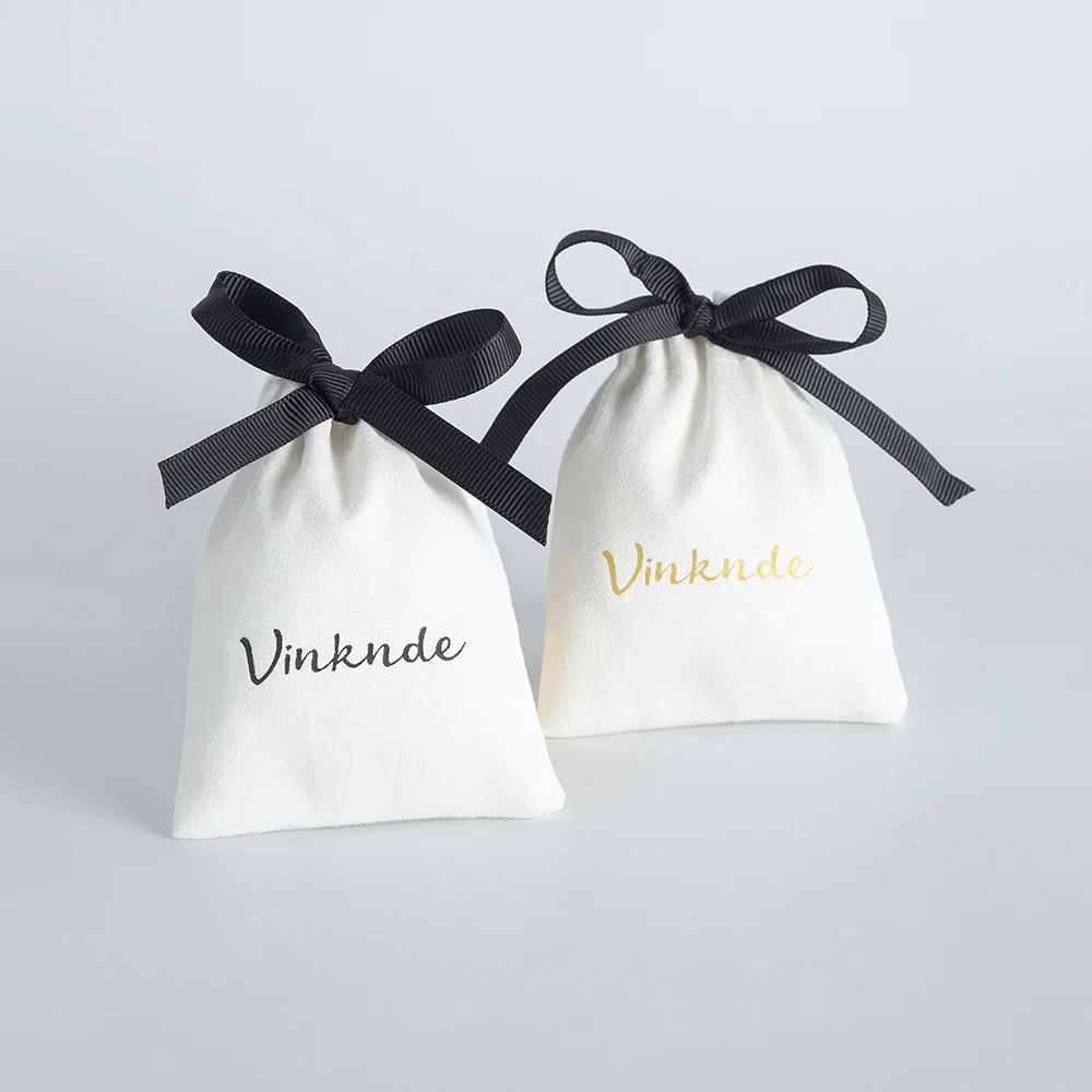 50pcs New Custom Drawstring Flannel Dust Bag Printed Perfume Luxury Ring Earrings Bracelet Jewelry Packaging Bag Pouch with logo