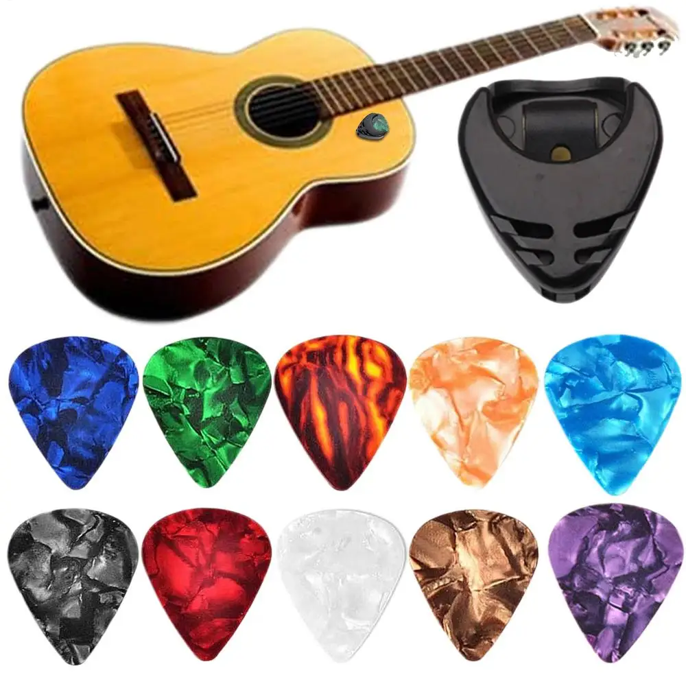 10PCS Gitarre Picks Plektrum Mediator Celluloids Elektrische Glatte Gitarre Picks Bass Akustische Elektrische Gitarre Zubehör – Detail 1