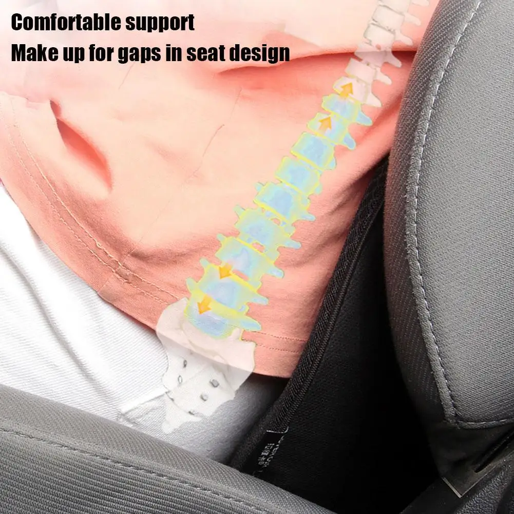 2 In 1 Car Cushion Lumbar Support Pillow Slow Ergonomic Foam Cushion Relief Pain Back Pad Auto Lower Rebounding M T5h9