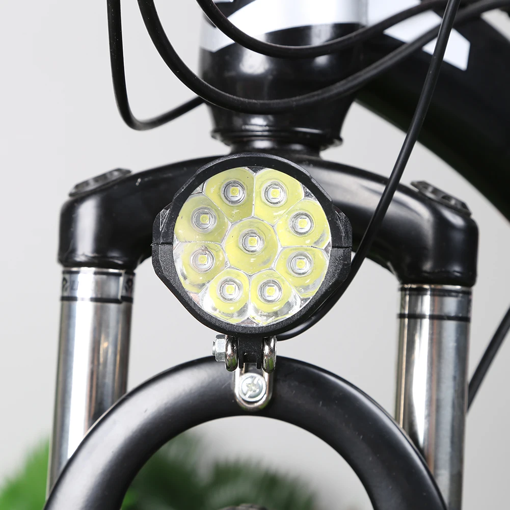 電動自転車用LEDヘッドライト,高輝度ホーン,48V,取り付けが簡単