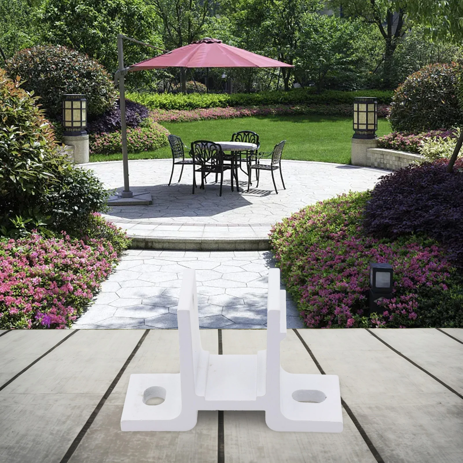 

Convenient White Mounting Bracket for Retractable Awnings Fitment for 40 Square Pipe Installation Secure Support