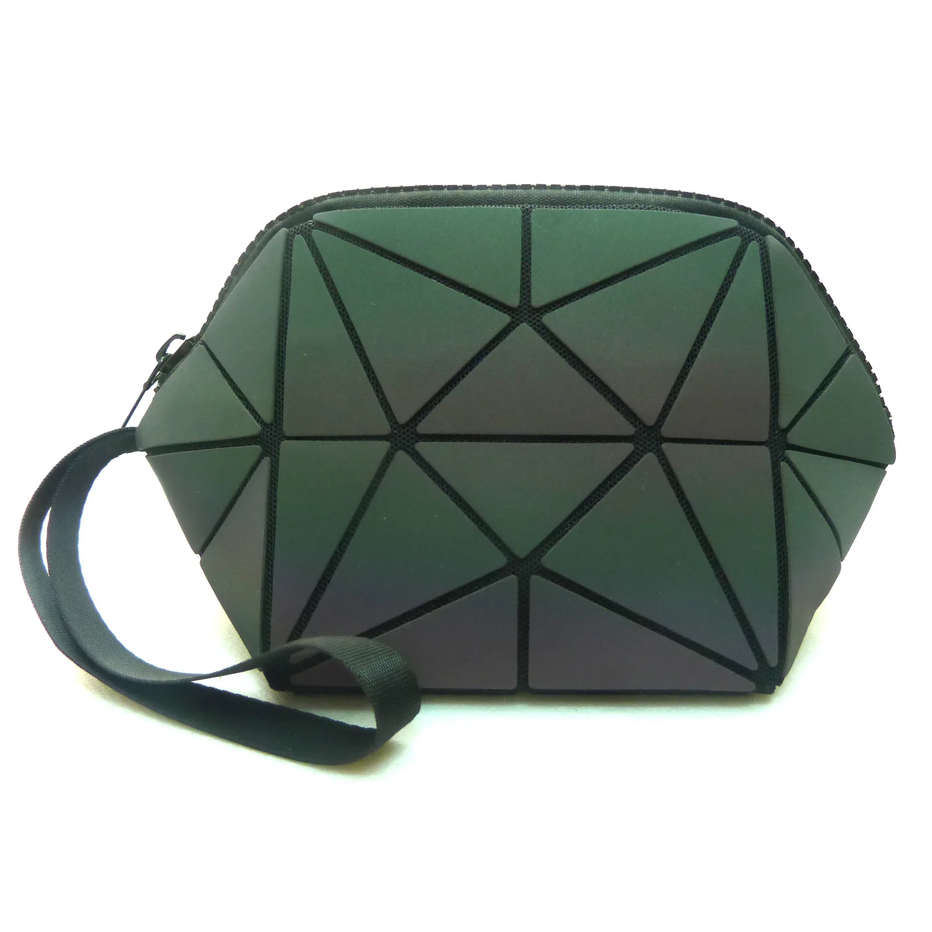 New Geometric Luminous Women Cosmetic Bag Organizer Zipper Makeup Ladies Folding Cosmetic Noctilucent Pouch Travel Make Up Bag 3