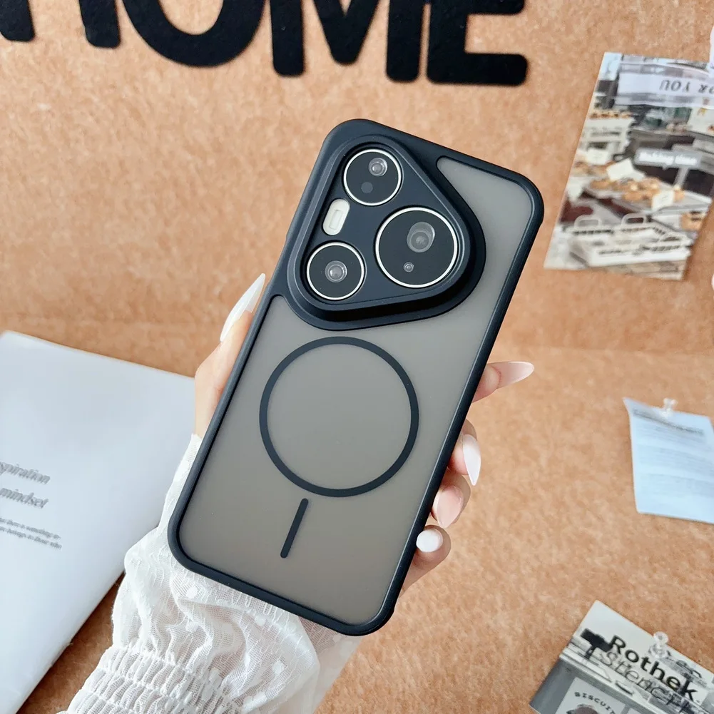 Magnetic Ring Protective Case with Side Vent Holes and Skin-Feel Finish
