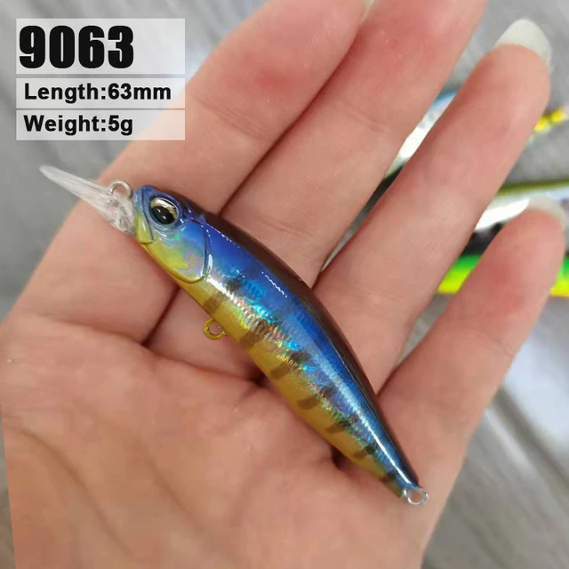 1 Pcs 63mm/77mm Minnow Lure Wobbler Fishing Hard Plastic Pike