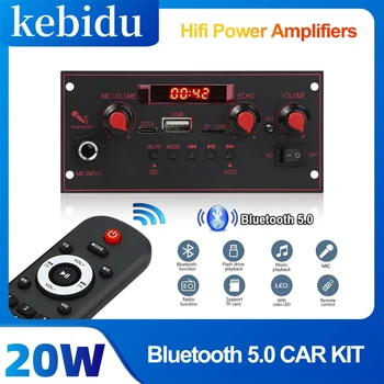 블루투스 디코더 보드 마이크 FM 라디오 TF USB 자동차 오디오 음악 플레이어 스피커, 볼륨 조절 DIY, 20W 앰프, DC 5V, 6.5mm