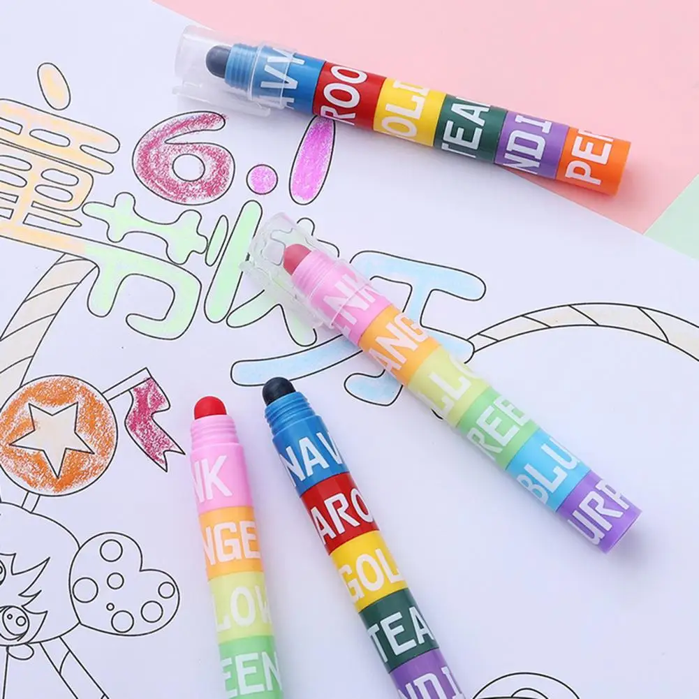 Round Tip Marker Pen Highlighter Markers for Art Projects Colorful Marker Pen Washable Crayon Set for Kids' Art Supplies Diy highlighter pen marker pen highlighter marker art marker