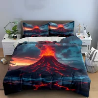 Ensemble de décoration sur le thème du volcan, plusieurs tailles, pour chambre d'enfant et d'adulte, ensemble de literie exquis 3 pièces, cadeau 5