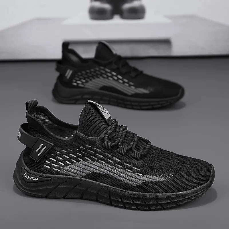Men's Shoes In Spring And Summer Breathable Mesh Fly Knit Sports Shoes Trendy And Versatile Lightweight Soft Soled Running Shoes 5