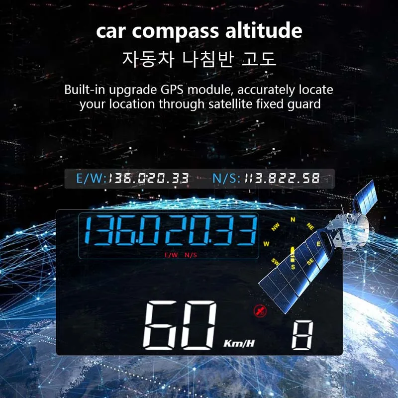 ڵ  Gps Hud   ÷,  ˶, ϸ , , Km/h Mph   