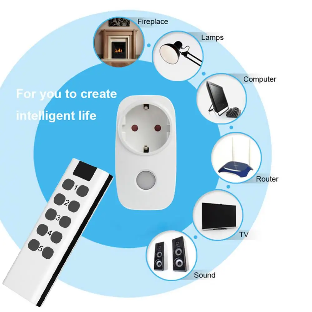 무선 미니 전원 소켓, 리모컨 Smart Homme 리모컨 콘센트, EU Rf, 433mhz 플러그, 16a