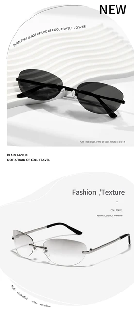 Lunettes De Soleil Sans Bords Steampunk Y2k Pour Hommes Et Femmes