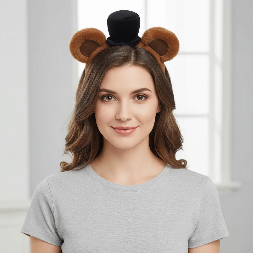 Bear Costume Props Bear Ears Headband Halloween Holiday Masquerade Headband Nose Tail Bow Tie Dress-up Accessories