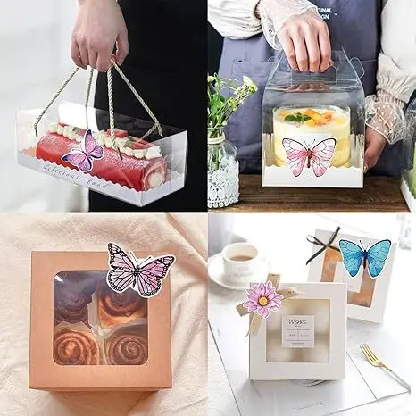 500Pcs/Roll 2.5cm Butterfly Flower Shaped Sticker Paper Label DIY Stationery Sticker Kids Birthday Party Gift Box Bag Decoration