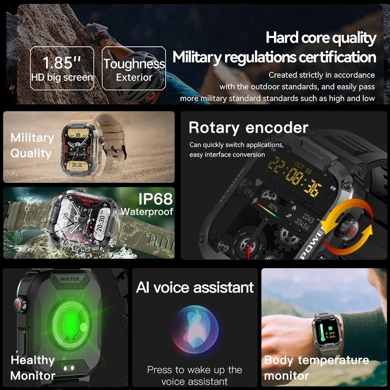 Xiaomi New Bluetooth call Smart Watch Men IP68 5ATM Waterproof Outdoor Sports Tracker Health Monitor Smartwatch For Android IOS