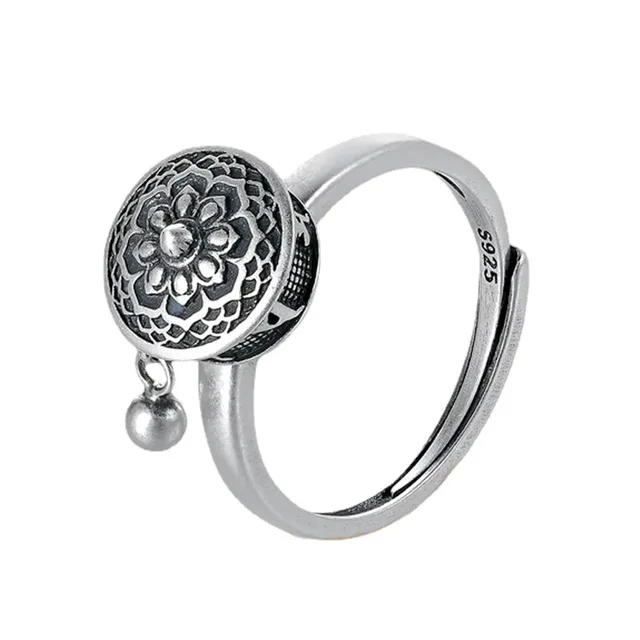 Set Di 3 Anelli Aperti In Argento Sterling 925 Per Donne - Design Celtico E Fiore Regolabili