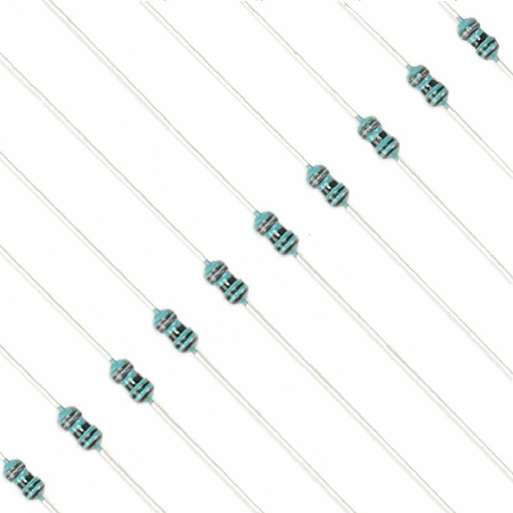 Metal Film Resistors 100PCS 1/8W 1% 1K 10K 1M 0.1R 0.12R 68R 75 82 91 100 150R 200 220 240 270R 300 330R 470 &Omega; OHM DIP Metal Film Color Ring Resistor