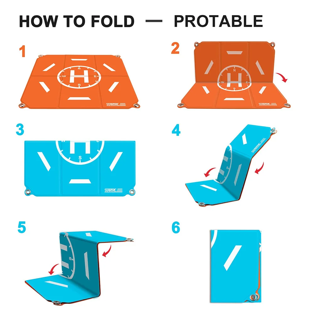 Drone Landing Pad Pro Universal Waterproof Portable Fast-Foldable Helipad 20-inch for Air 2S/Mini 3 Pro/Mavic 3/FPV Avata/RC