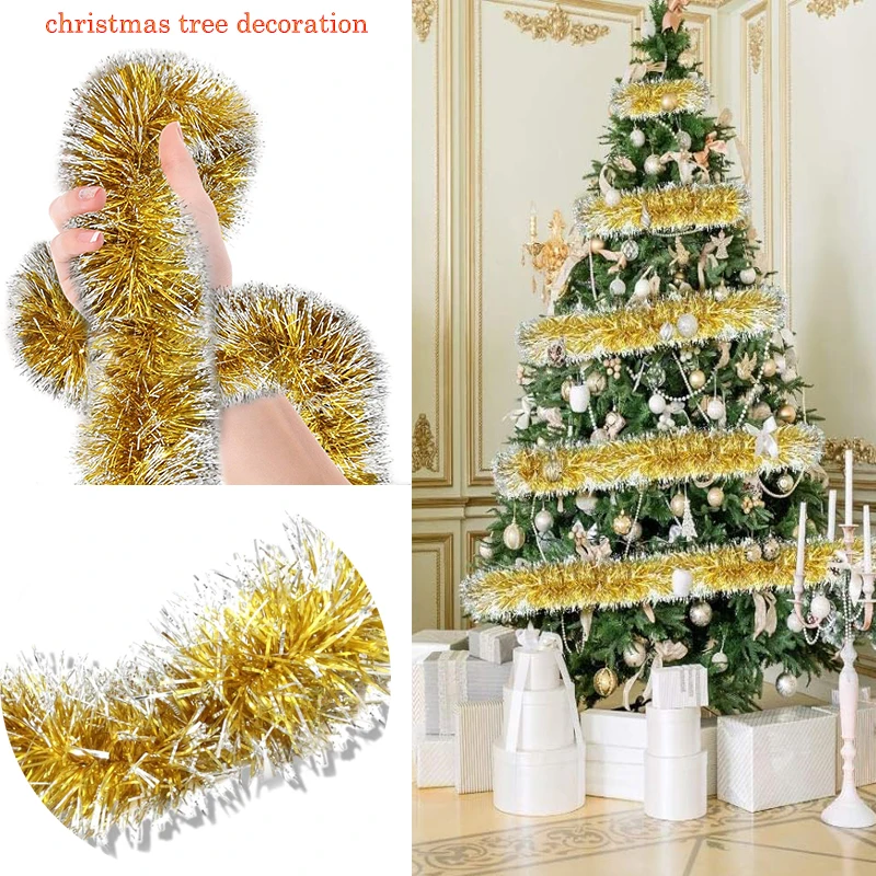Christmas Tree Tinsel Garland Metallic Streamers For Indoor And Outdoor Party Decorations Supplies christmas decorations