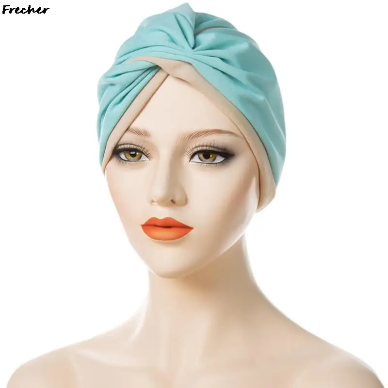 Muslim Scarf Hijabs Turbans African Headtie Braid Hat for Women Pleated Beanie Headwrap Hair Accessories Indian Bonnet Hats 6