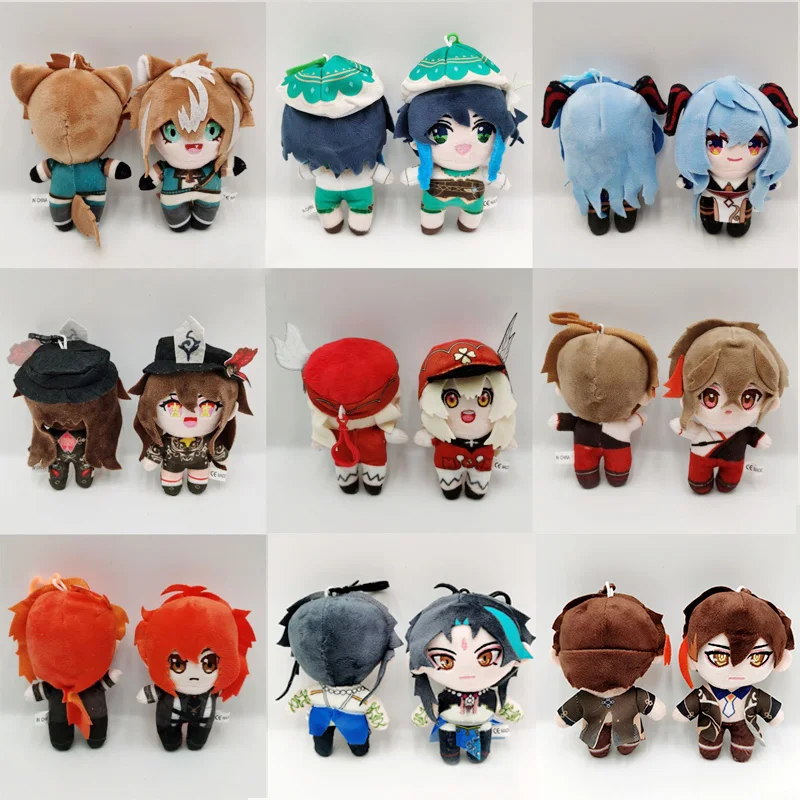 

10Pcs/Lot 14Cm Genshin Impact Diluc Ganyu Klee Venti Gorou Kazuha HuTao Tartaglia Zhong Li Xiao Plush Pendant Keychain Doll Gift