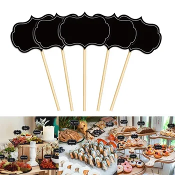 미니 칠판 종이 메시지 슬레이트 명함 홀더, 메모 라벨 브랜드 번호 테이블 가격, 파티 장식 용품, 24pc 상품 이미지