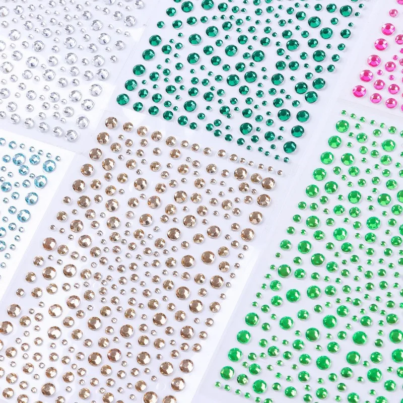 Rhinestone stickers Self-Adhesive Glitter Gem Jewelry Stickers Hair Face Nails Makeup Clothes Shoes Bags DIY Crafts Decoration