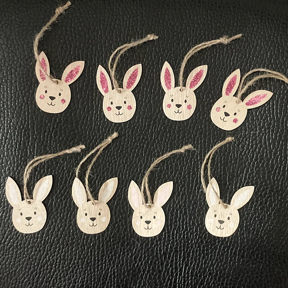 36 Pezzi Decorazioni Coniglietto Pasquale In Legno - Ciondoli Per Pasqua Con Cordino - Foto 13